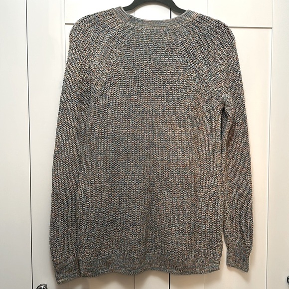 Gray & Multi Colored Crochet Knit Crew Neck Sweater Sz MED NWOT FIRM PRICE! - Picture 2 of 5